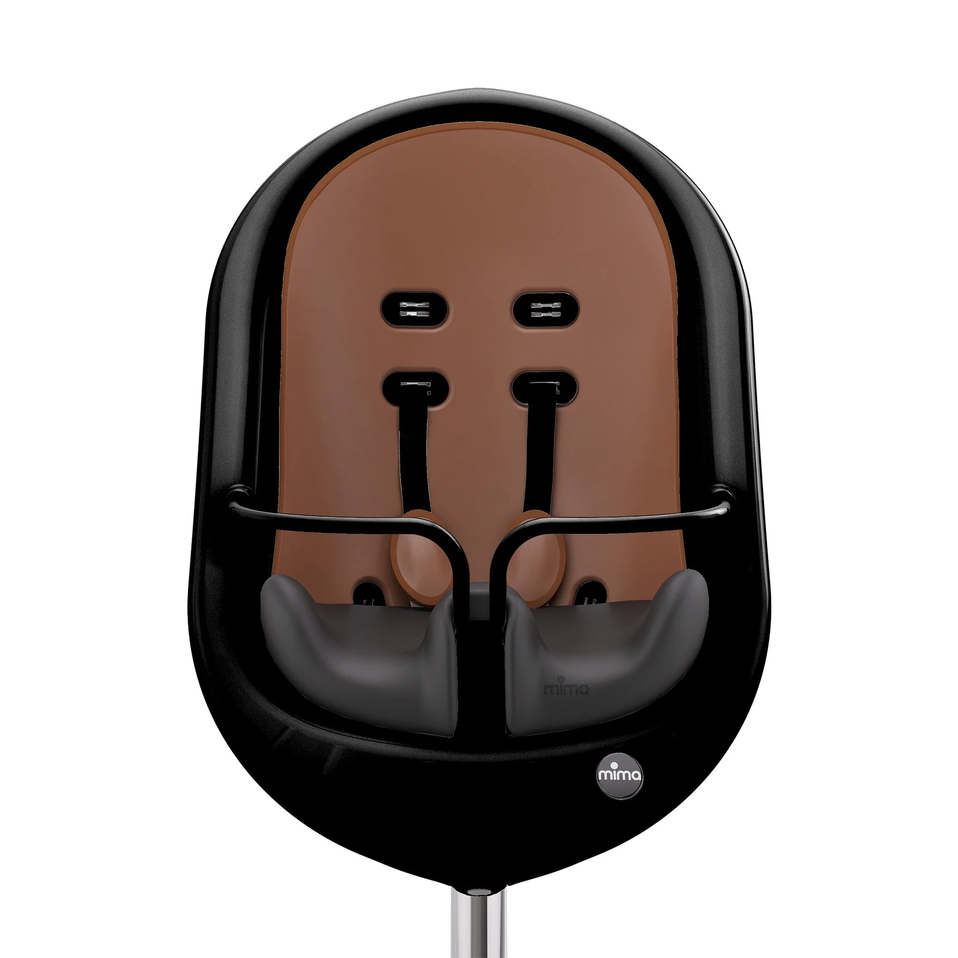 black Mima Moon 2G high chair with booster, front view