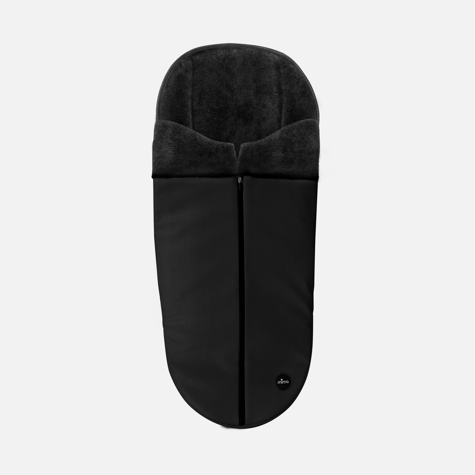Black Mima® Footmuff with soft wool interior for keeping baby warm
