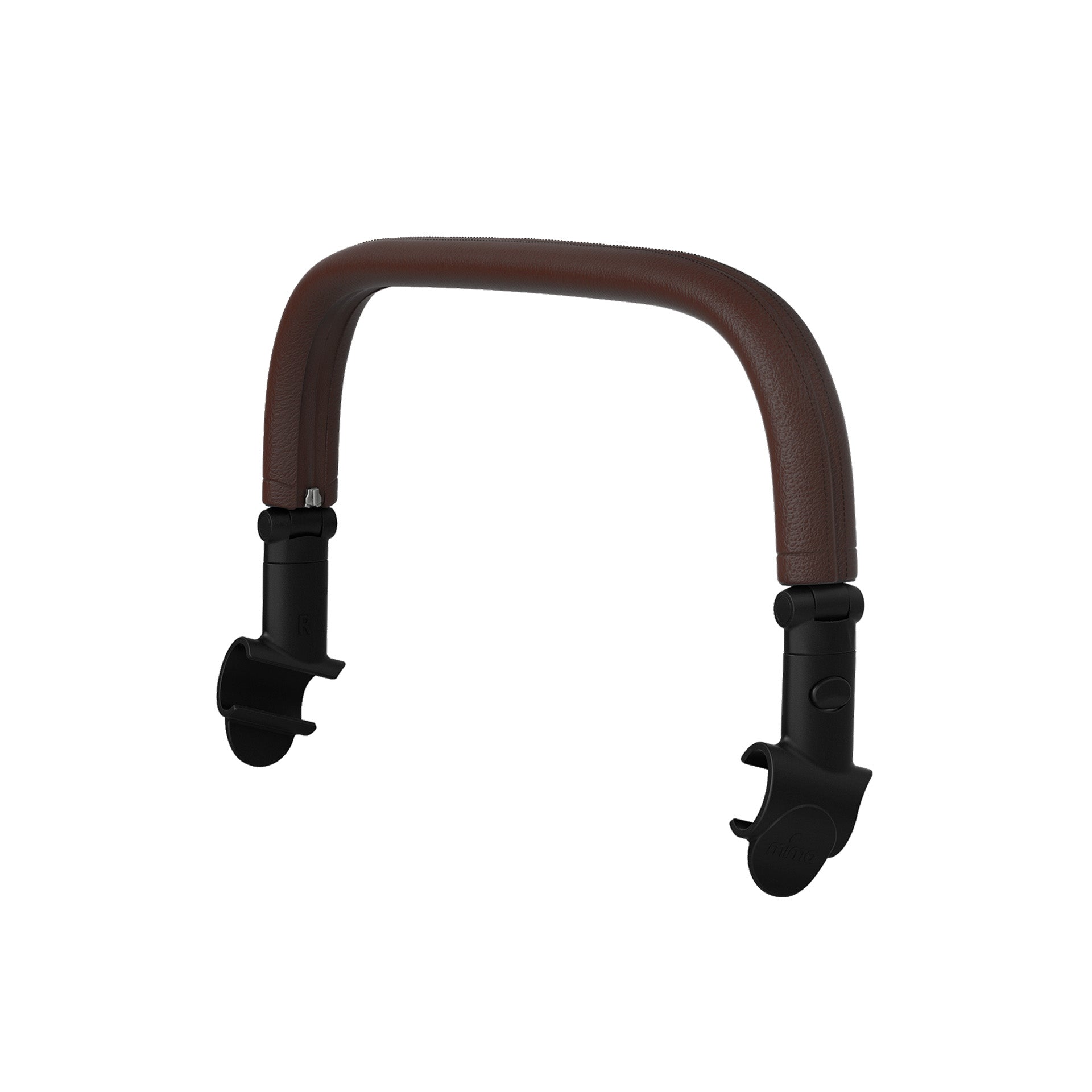 chocolate Mima Zigi safety bar, right-front view with zip-on sleeve