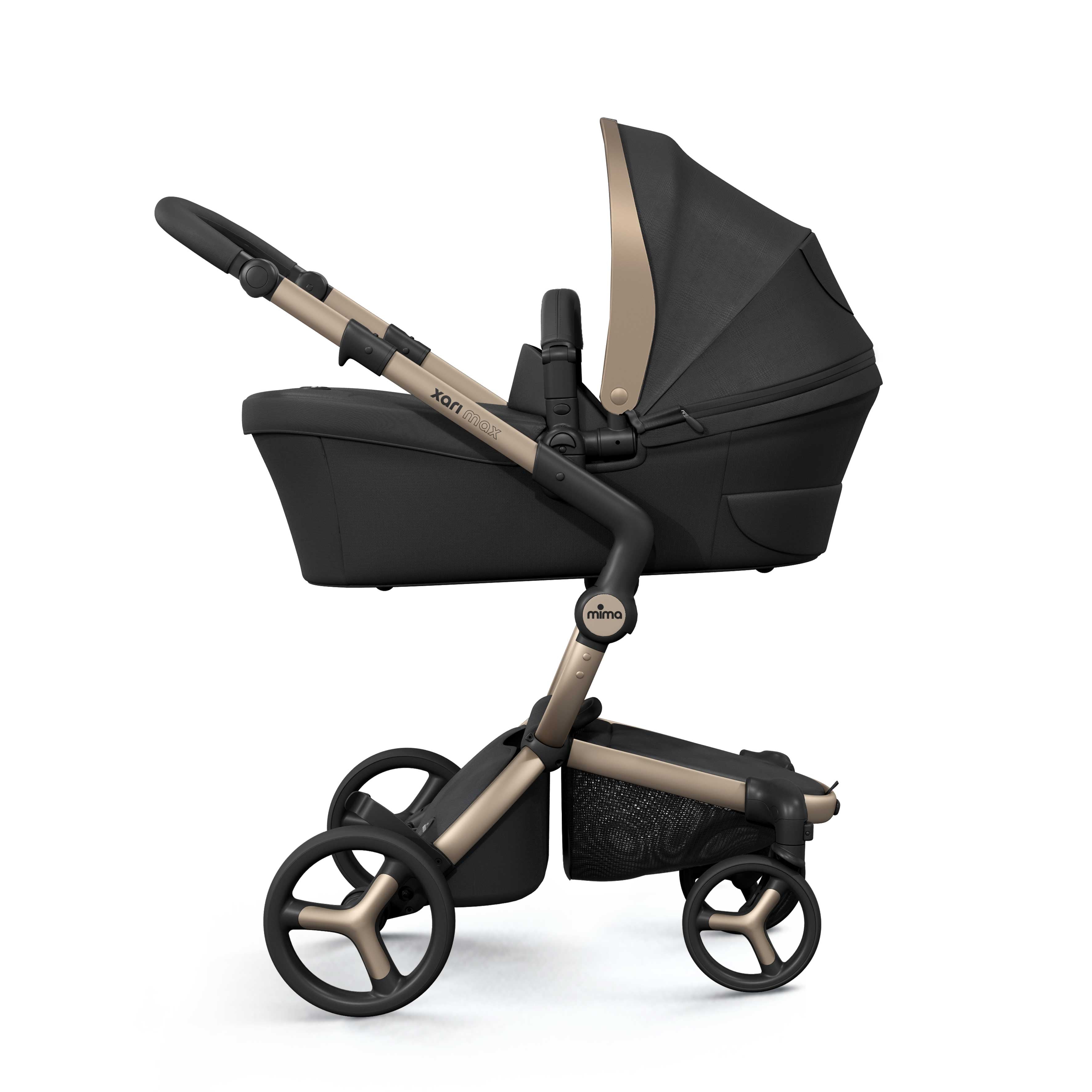 mima® xari max Black & Gold Bassinet, , side view product display