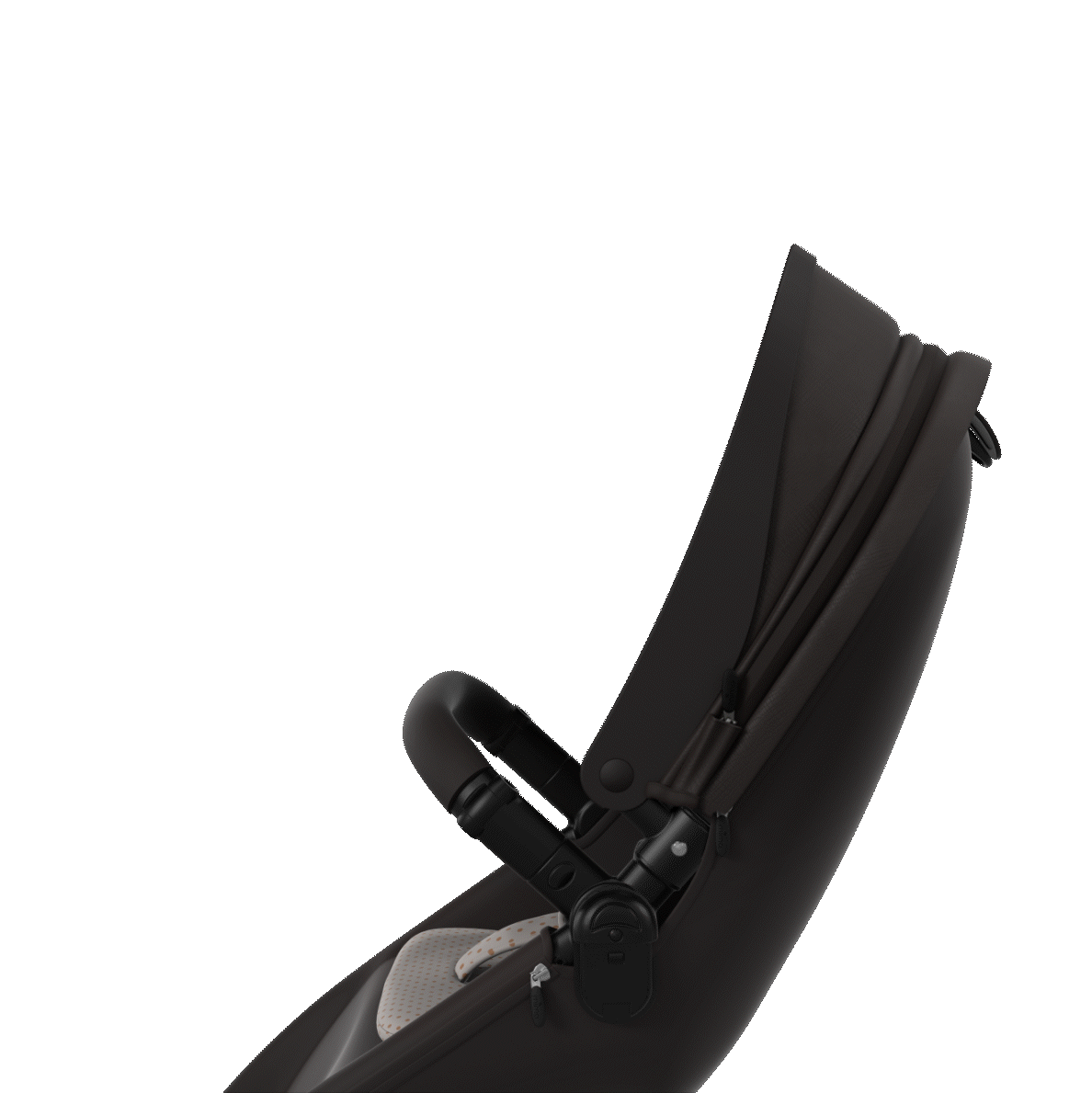 How to expand, fold, and adjust the canopy on Mima Xari Max stroller, product demonstration video