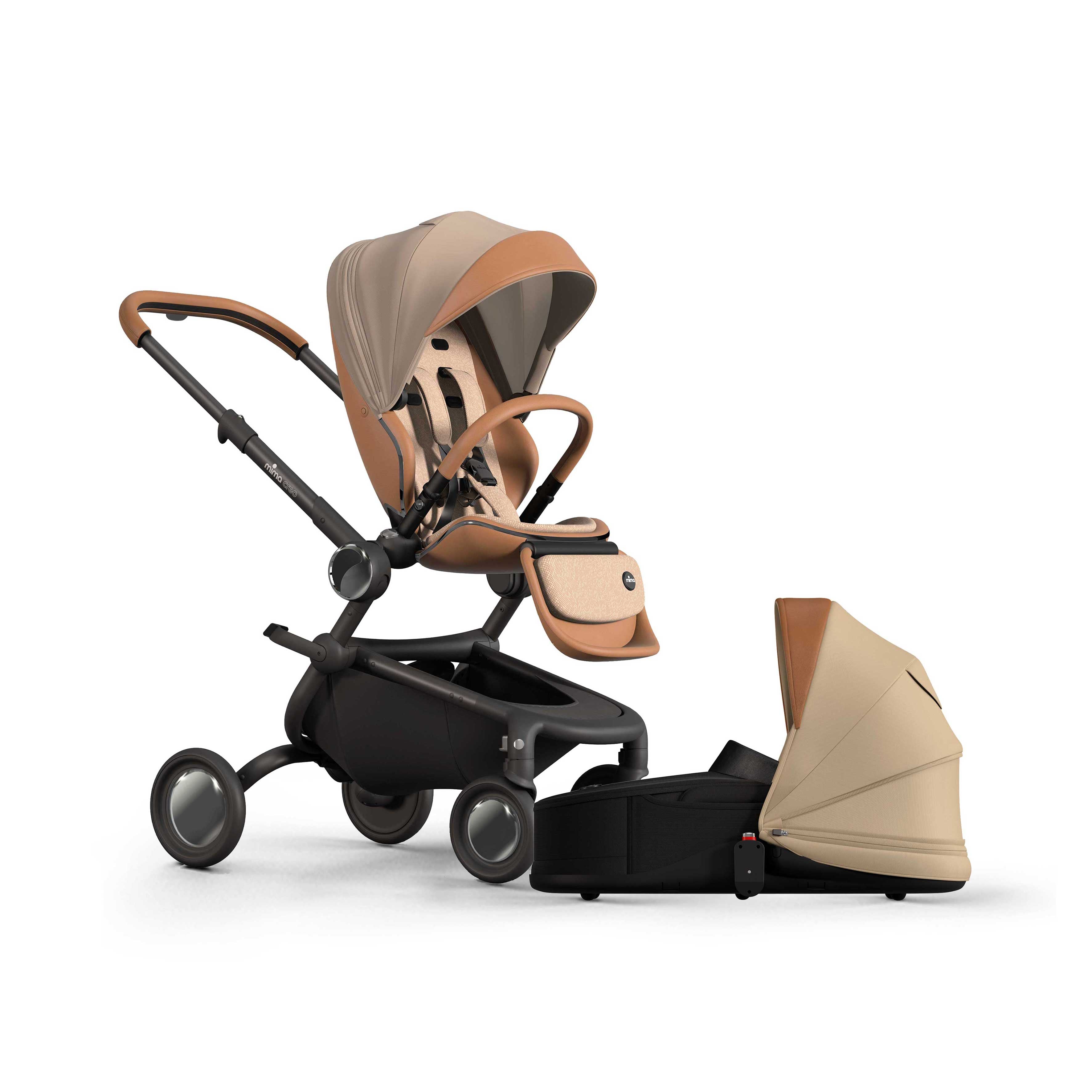 mocha cream mima creo stroller and bassinet collection for newborns and toddlers