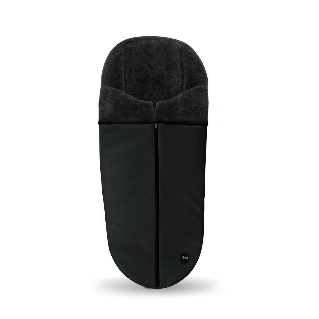 standalone mima winter footmuff in black, front view