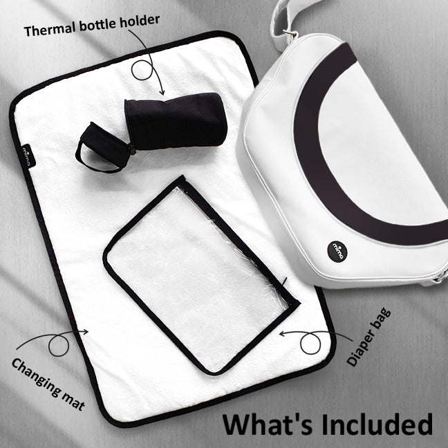 universal stroller mima trendy changing bag for carrying diapers and baby essentials, including Thermal bottle holder, changing mat, diaper bag