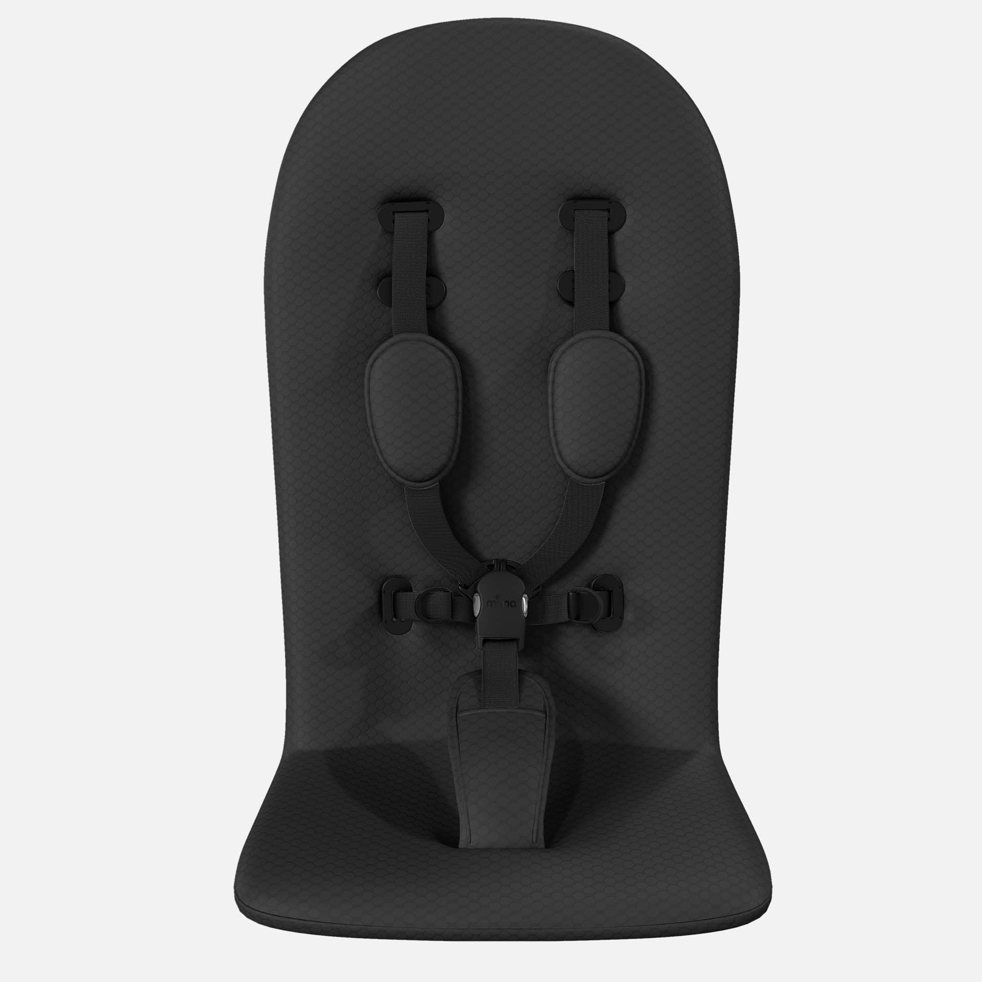Black mima Xari Max seat pad, standalone top view for style and comfort