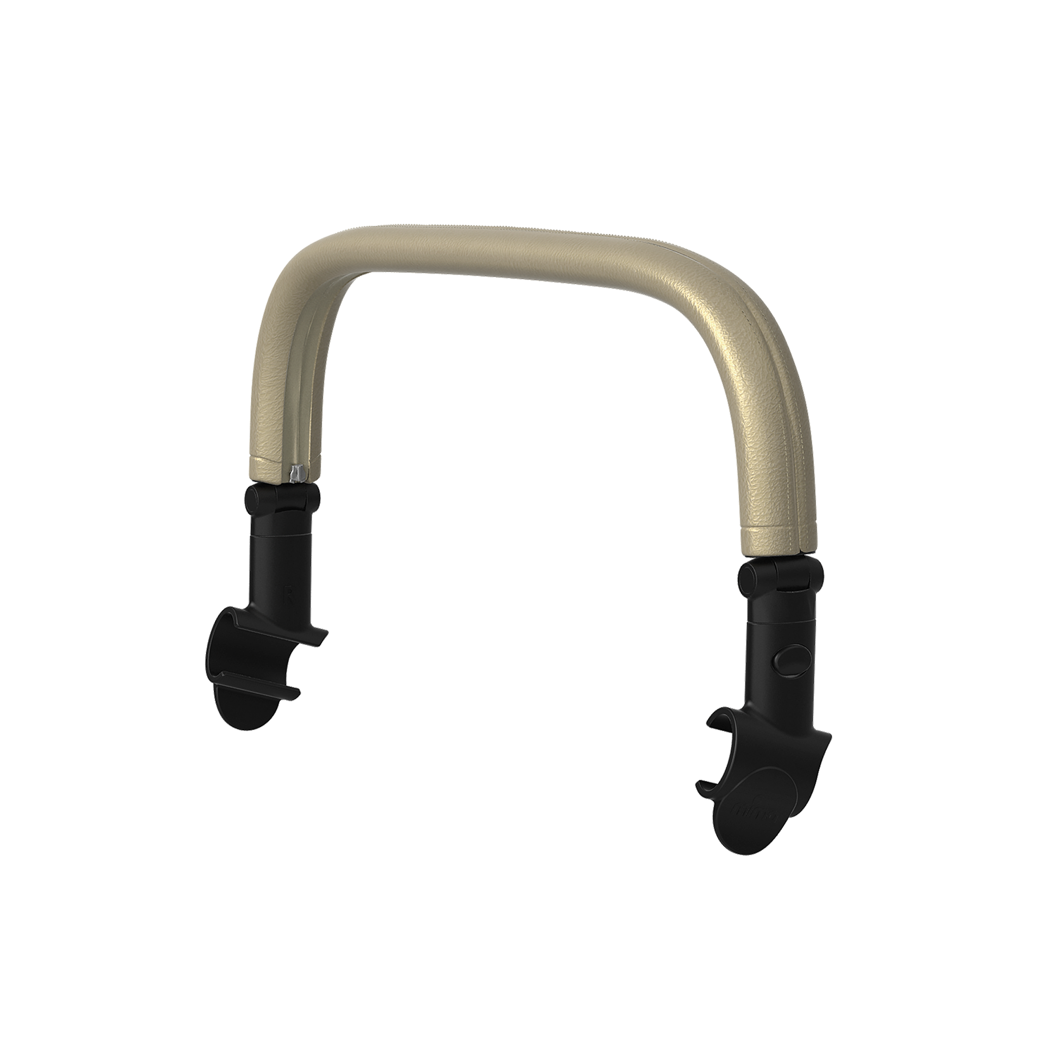 Champagne Mima Zigi safety bar, right-front view with zip-on sleeve