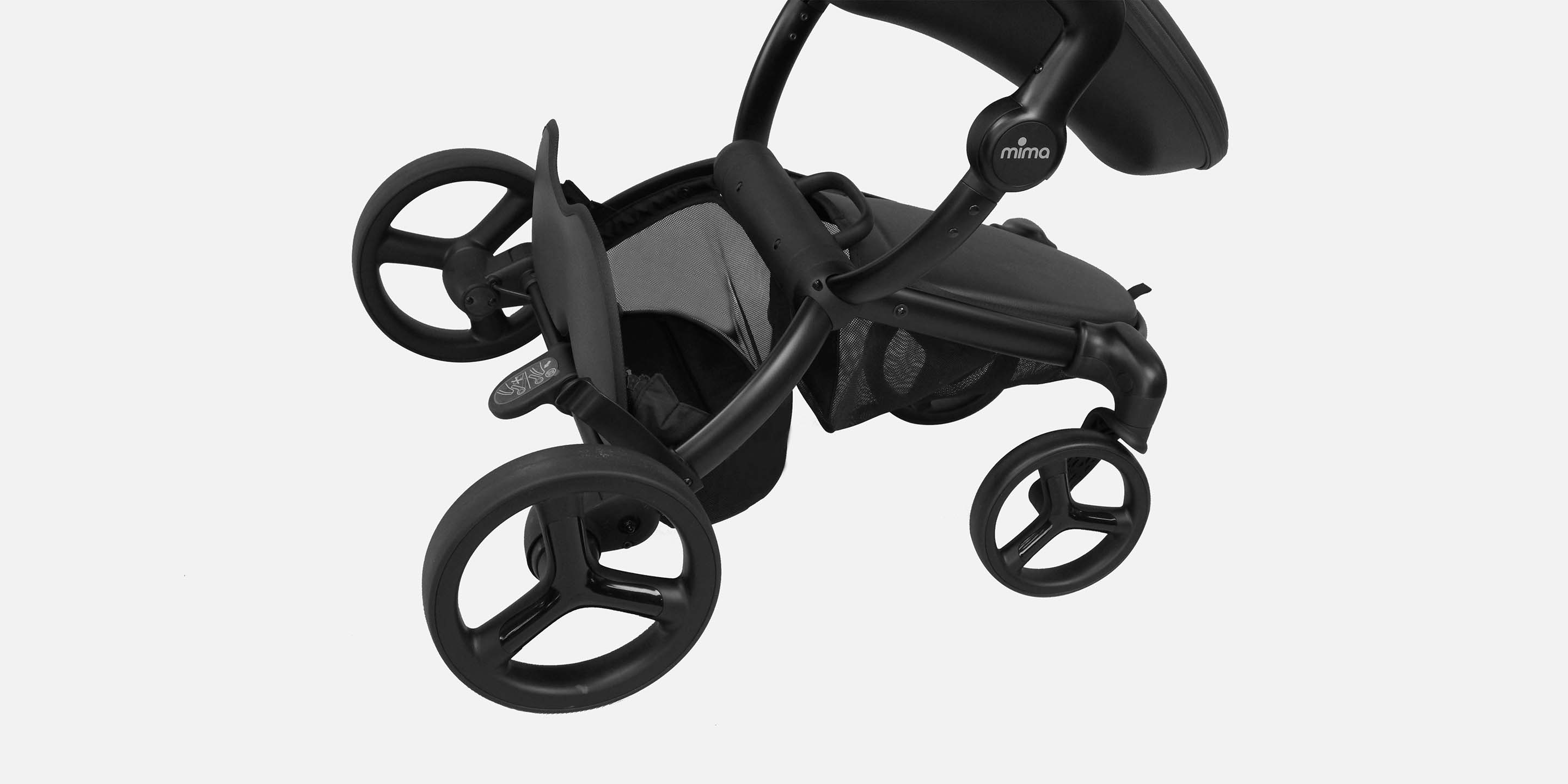 mima xari max stroller with large storage space, bottom close-up view