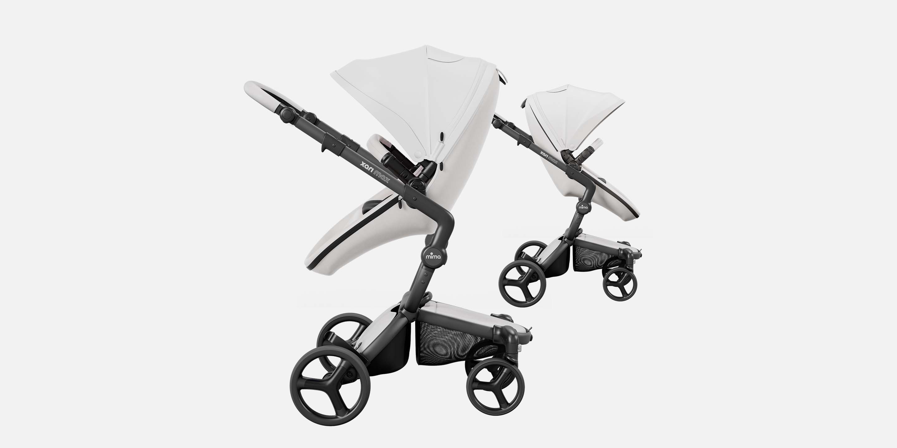 mima xari max stroller with seat adjustable to face parents or world, side view