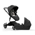 mima® xari max Stroller & Bassinet Collection, in black chassis, black seat and stone white seat pad 