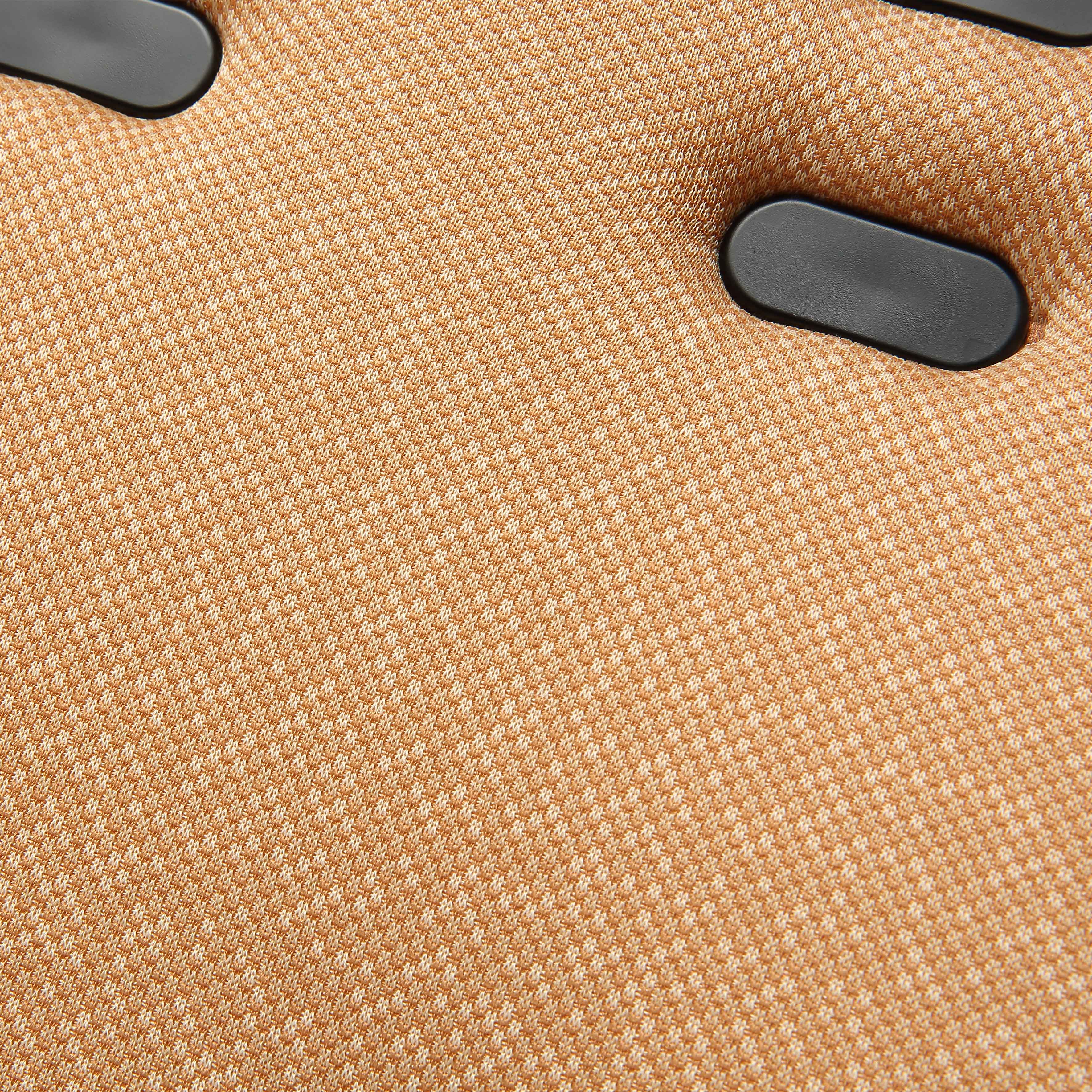 textured seat pad fabric detail of mima creo stroller in mocha cream 