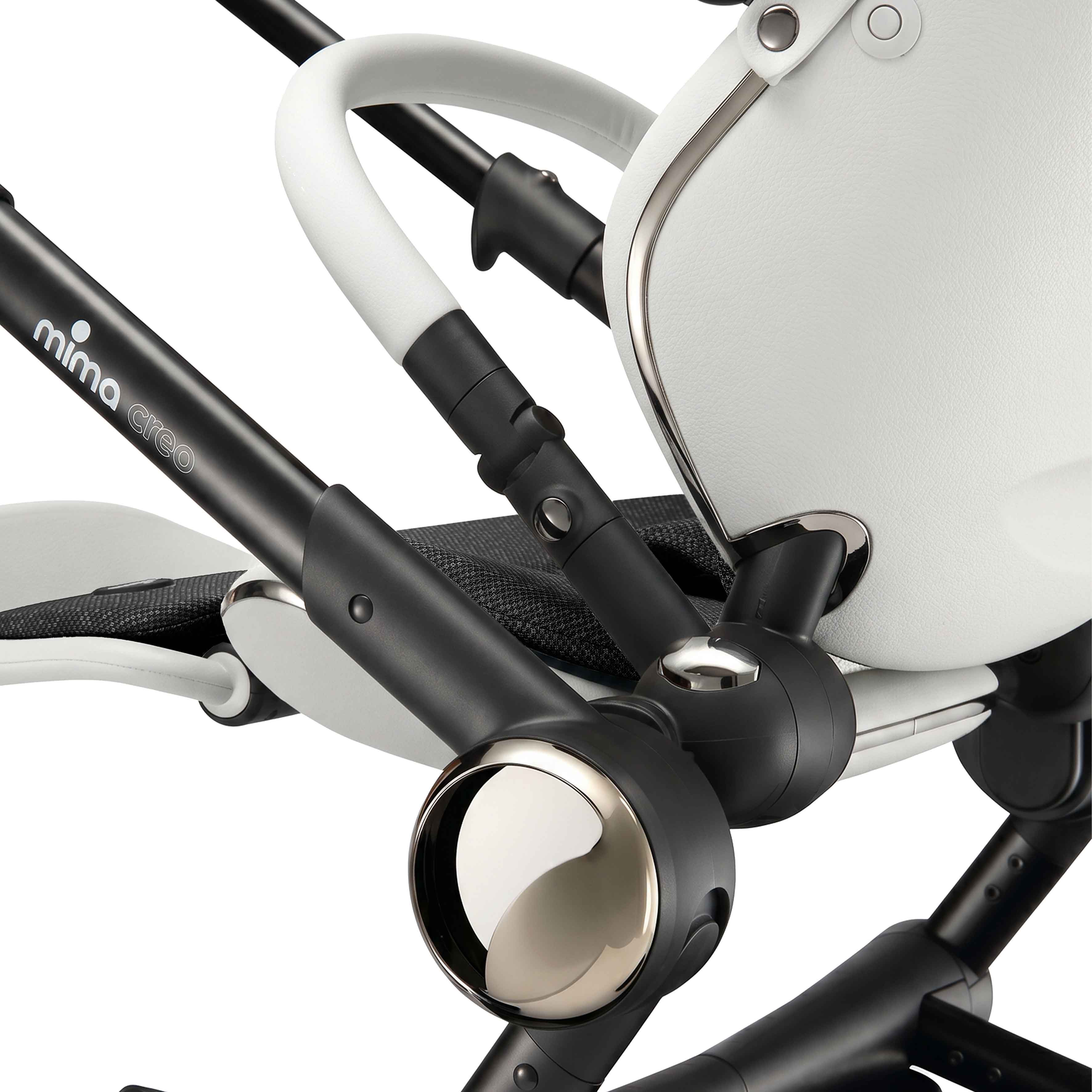detailed view of the frame joint and trim on mima creo in white 