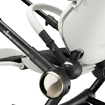 detailed view of the frame joint and trim on mima creo in white 