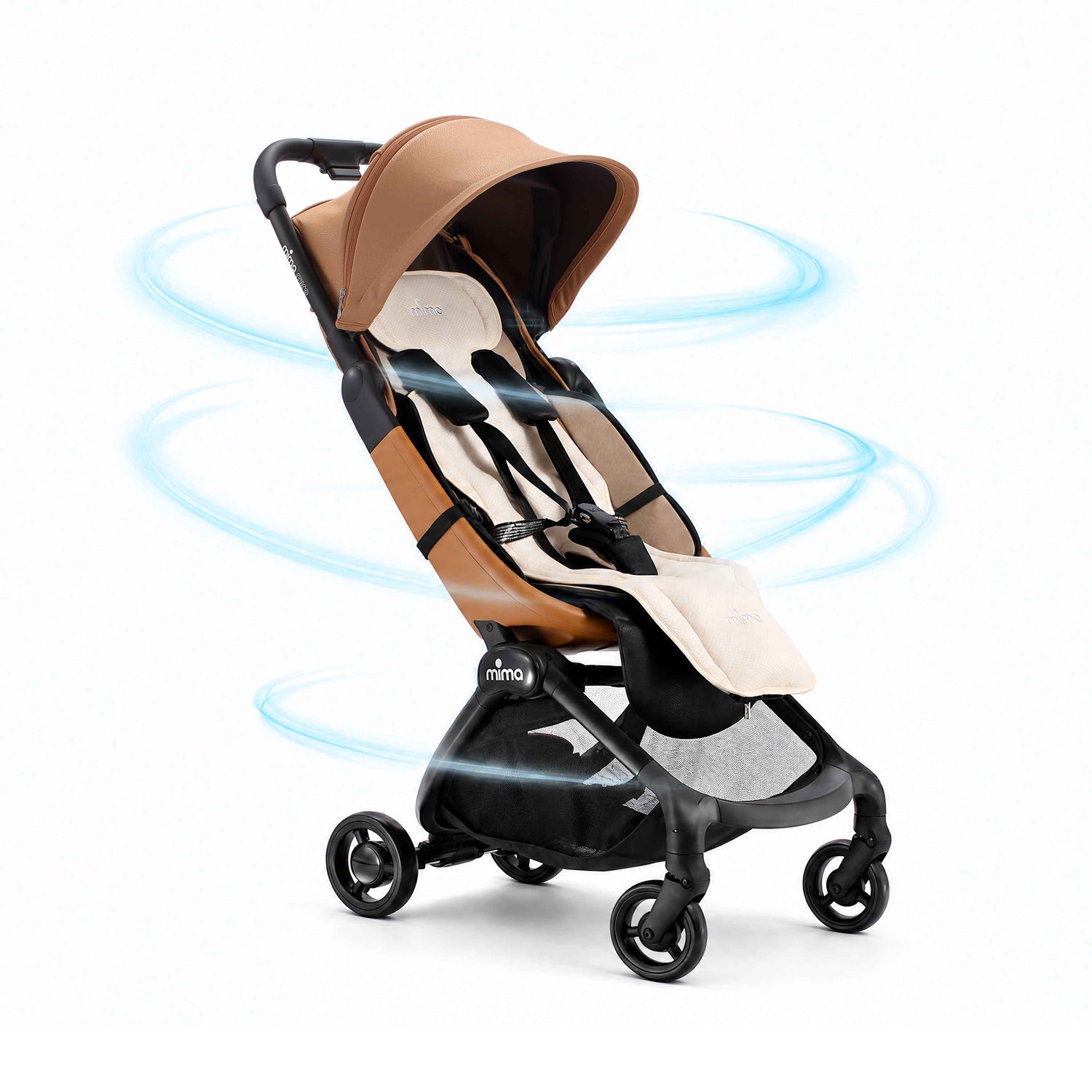 Mima® Flo Donut baby cooling seat pad installed on stroller seat 