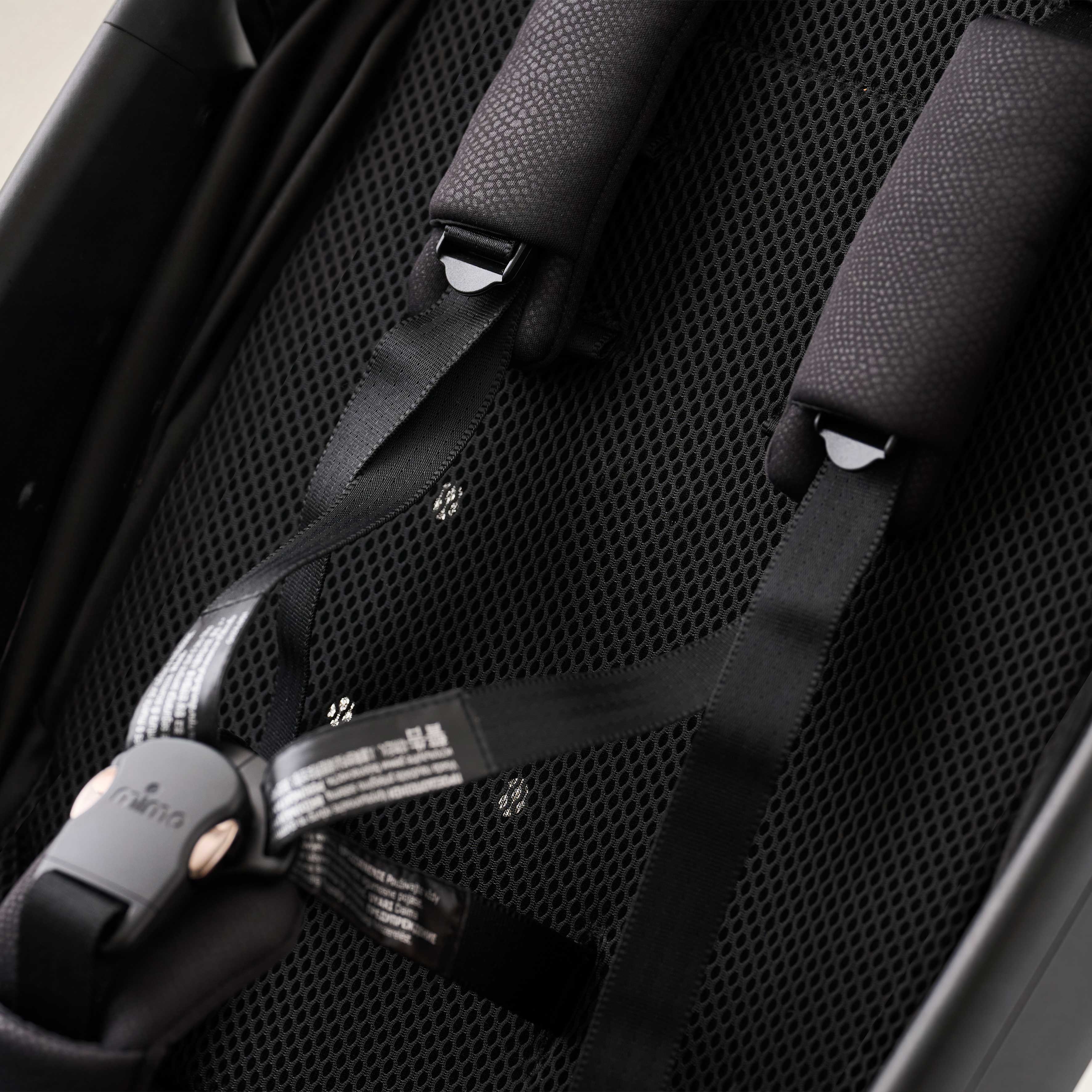 close up of summer pad detail on miro compact stroller in black 
