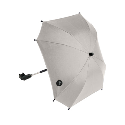 mima stroller parasol in stone white with clip, angled view, UPF 50+ shade for baby 