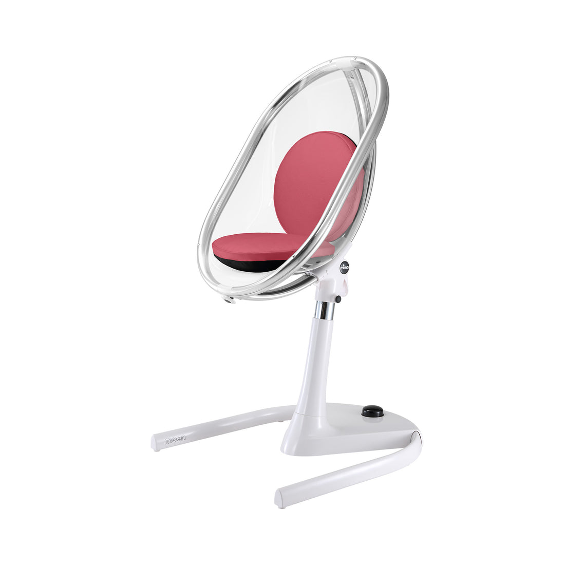 white Mima Moon Junior Chair with fuchsia cushion set, right front view 