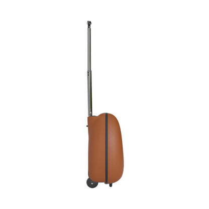 Mima Ovi Camel suitcase with handle extended, standalone product view