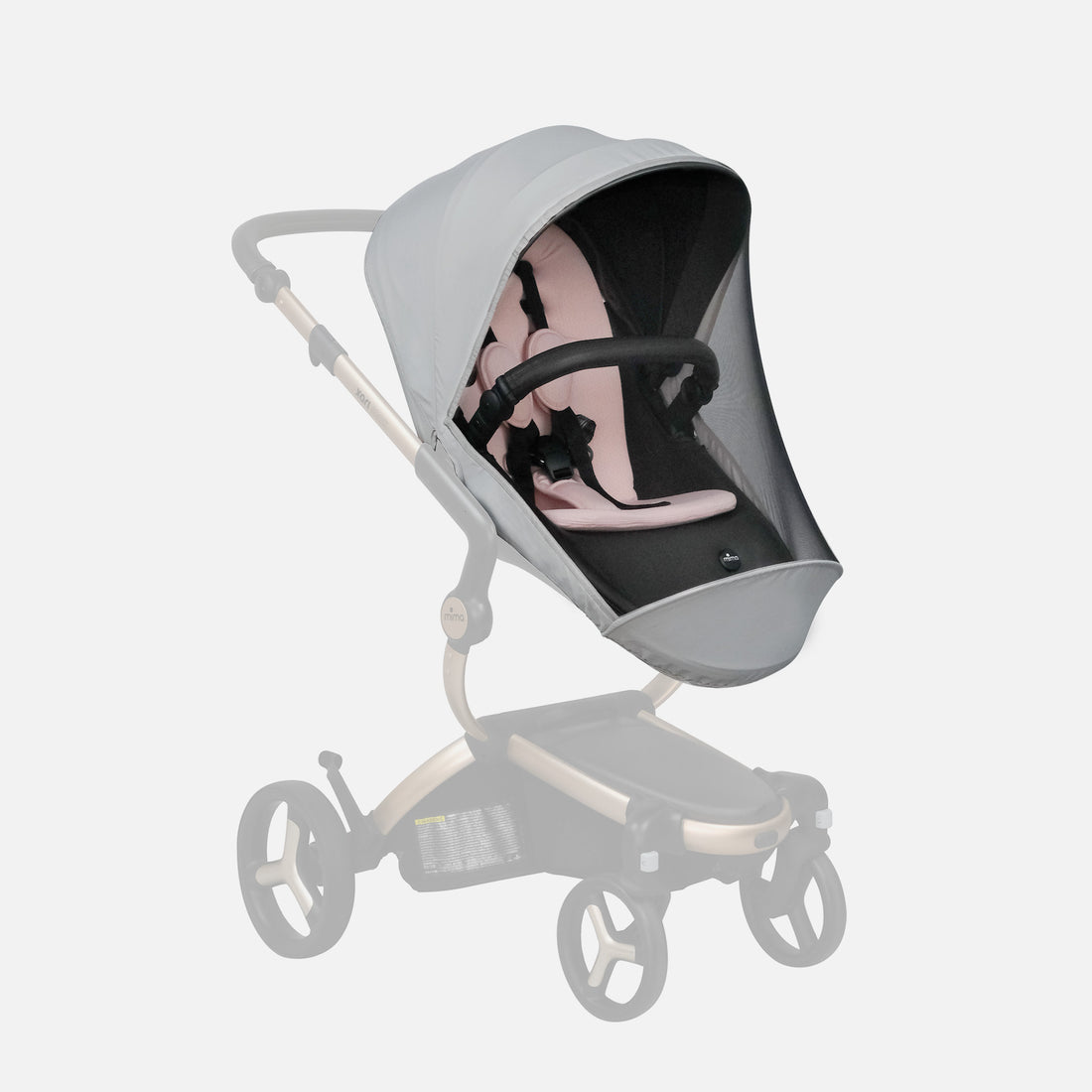 mima xari max stroller with mosquito net installed